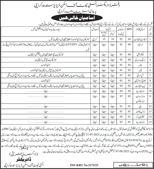 Institute of Skin Disease Karachi Jobs 2023 July Sanitary Workers & Others Latest