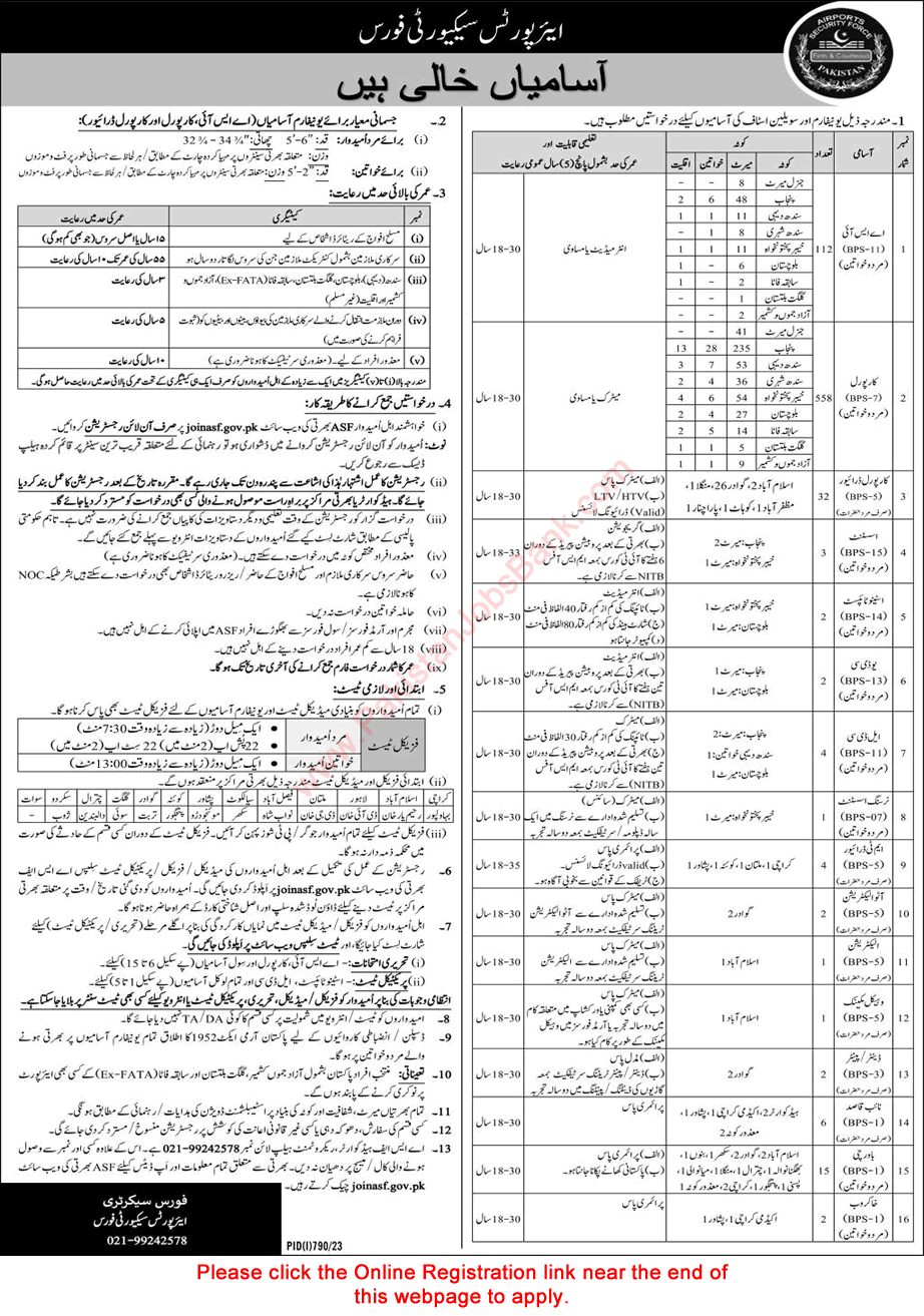 ASF Jobs August 2023 Apply Online ASI, Corporals, Drivers & Others Airport Security Force Latest