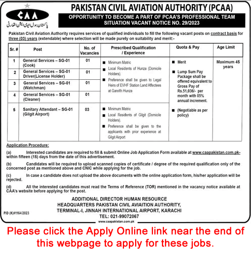 CAA Jobs October / November 2023 Apply Online PCAA Pakistan Civil Aviation Authority Latest