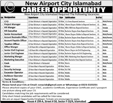 New Airport City Islamabad Jobs 2023 October / November Latest