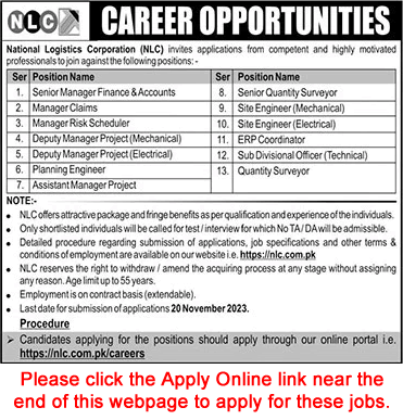 NLC Jobs November 2023 Apply Online National Logistics Corporation / Cell  Latest