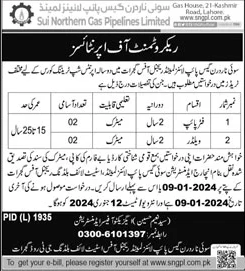 SNGPL Apprenticeship December 2023 / 2024 Jobs in Sui Northern Gas Pipelines Limited Latest