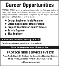 Protech Group Pakistan Jobs 2024 Site Engineers, Office Coordinators & Others Latest