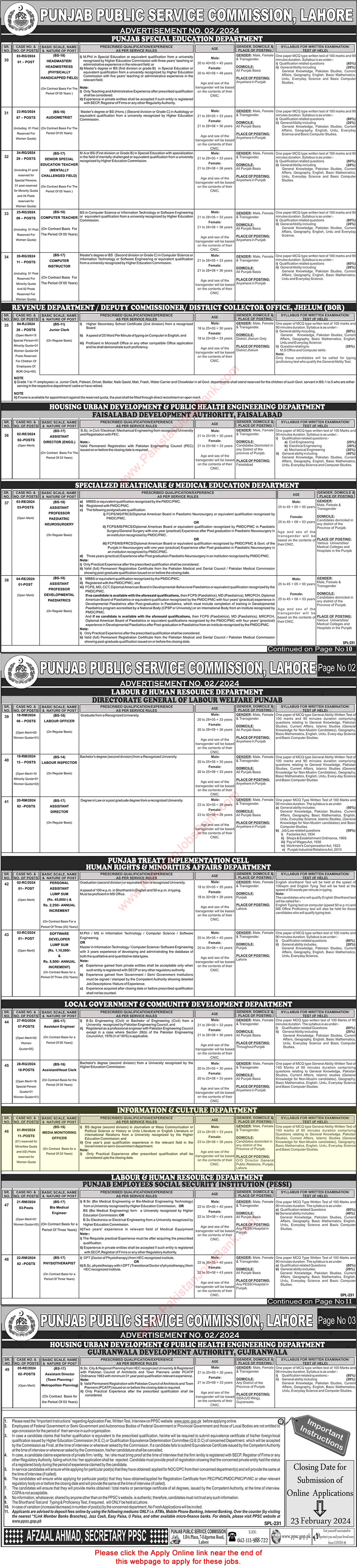 Media Monitoring Officer Jobs in Information and Culture Department Punjab 2024 February PPSC Online Apply Latest