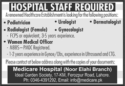 Medicare Hospital Lahore Jobs 2024 February / March Medical Officers & Others Latest