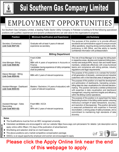 SSGC Jobs March 2026 Apply Online Engineers Sui Southern Gas Company Limited Latest