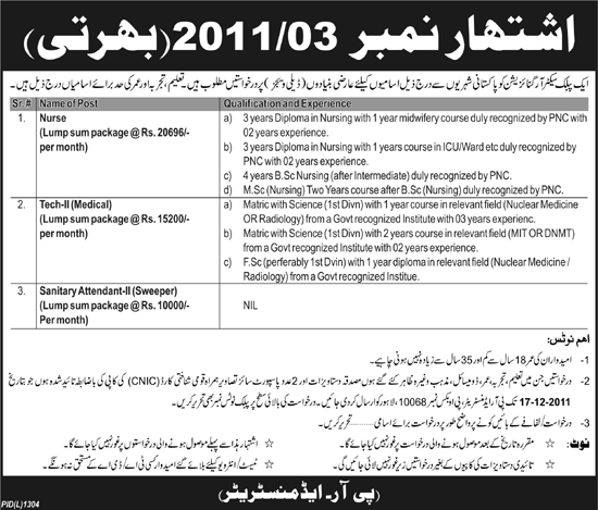 Public Sector Organization Required Staff