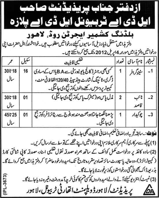 Lahore Development Authority-LDA (Govt) Jobs