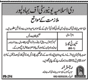 The Islamic University Bahawalpur (Govt.) Jobs