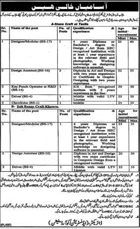 Jobs in Industrial Sector (Public Sector Organization)