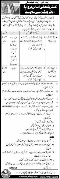 Jobs at WAPDA (Water Wing)