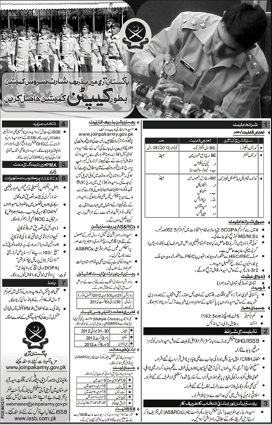 Join Pakistan Army Engineering Core as Captain (Short Service Commission) (SSC) (Govt. Job)