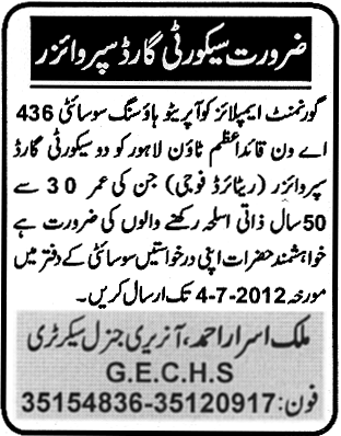 Security Guards Supervisor Required