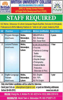 British University College Requires Teaching and Non-Teaching Staff