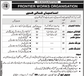 Frontier Works Organization (FWO) Jobs (Government Jobs)