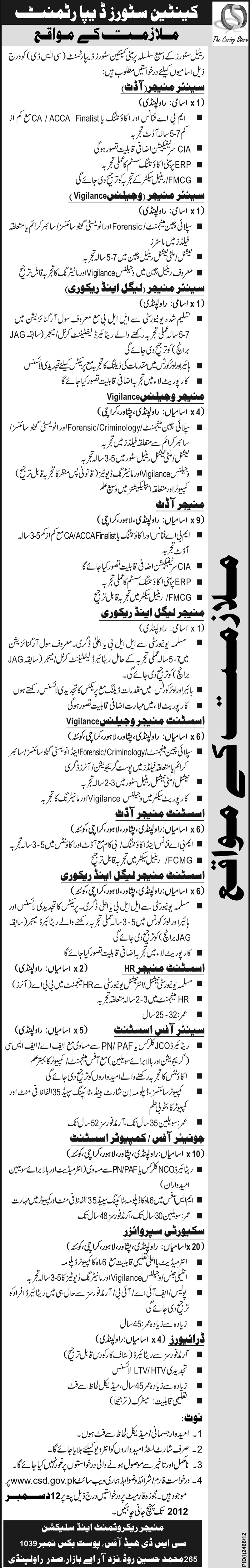 www.csd.gov.pk Jobs Application Form