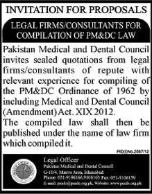 PMDC Requires Consultants for Compilation of PM&DC Law