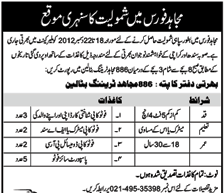 Mujahid Force Jobs 2012 December in Karachi