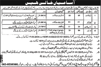 Bull Attendant, Naib Qasid, Driver Jobs in Bahawalpur