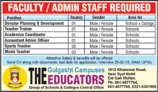 The Educators School Jobs in Multan 2013