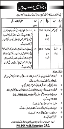 PO Box 38 GPO Bahawalpur Jobs 2013 June Security Officer & Security Supervisor in a Public Sector Organization