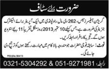 Generator Operator Jobs in Rawalpindi 2013 September