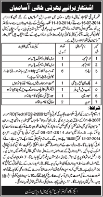 Irrigation Department Multan Jobs 2014 June / July Latest Advertisement