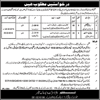 AI Technician & Veterinary Assistant Jobs in Multan 2015 February Livestock & Dairy Development Department