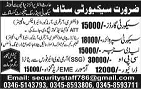 Haris Enterprises Pvt. Ltd Islamabad Jobs 2015 June for Security Staff & Driver