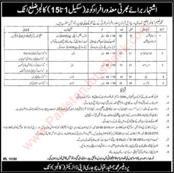 Education Department Attock Jobs 2015 August Government Colleges under Disabled Quota Latest