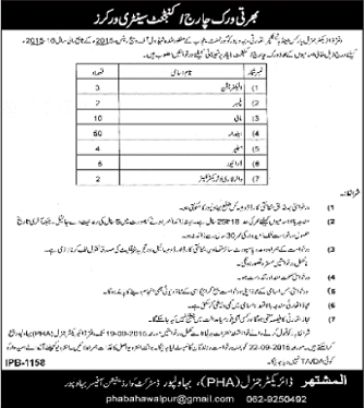 Parks and Horticulture Authority Bahawalpur Jobs 2015 September Drivers, Electrician, Mali, Baildar & Others
