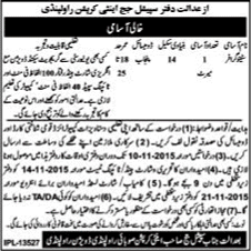 Stenographer Jobs in Anti-Corruption Court Rawalpindi 2015 October Latest