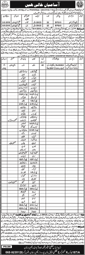 Population Welfare Department Rahim Yar Khan Jobs 2016 April Family Planning Workers, Chowkidar & Aya / Female Helpers Latest