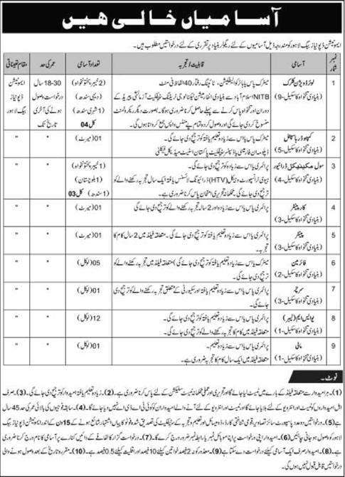 Ammunition Depot Lahore Jobs 2017 April USM, Clerks, Fireman, Drivers & Others Latest