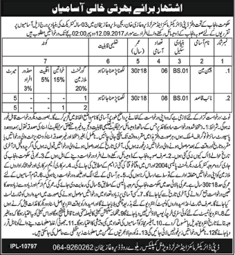 Mines and Minerals Department Dera Ghazi Khan Jobs 2017 August Naib Qasid & Chainman Latest