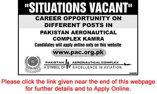 Pakistan Aeronautical Complex Kamra Jobs December 2017 PAC Apply Online Latest Advertisement