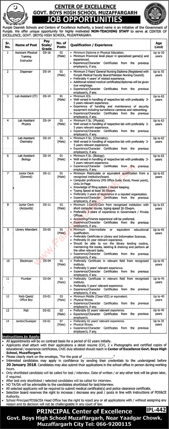 Danish School Muzaffargarh Jobs 2018 Lab Assistants, Janitors / Sweepers & Others Latest