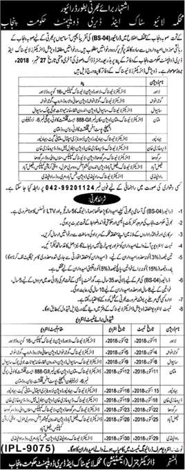 Driver Jobs in Livestock and Dairy Development Department Punjab September 2018 Latest