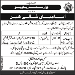 Naib Qasid Jobs in Pakistan Railways December 2018 / 2019 Latest