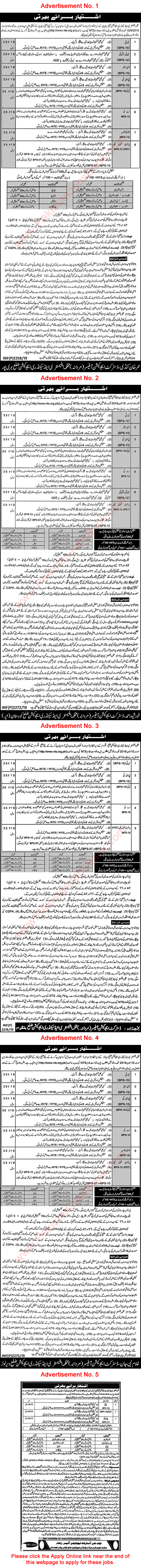 Teaching Jobs in Elementary and Secondary Education Department KPK 2019 May NTS Application Form Download ESED Latest