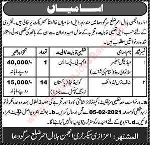 Pakistan Red Crescent Society Sargodha Jobs 2021 Staff Nurses & Medical Officers PRCS Latest