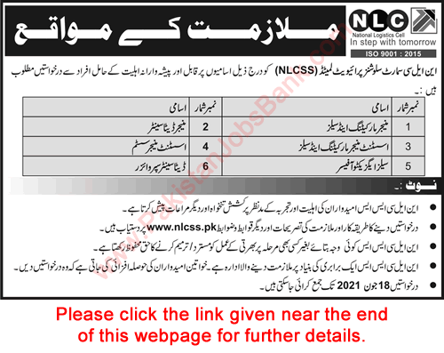 NLC Smart Solutions Pvt Ltd Islamabad / Karachi Jobs 2021 June Sales / Marketing Managers & Others Latest