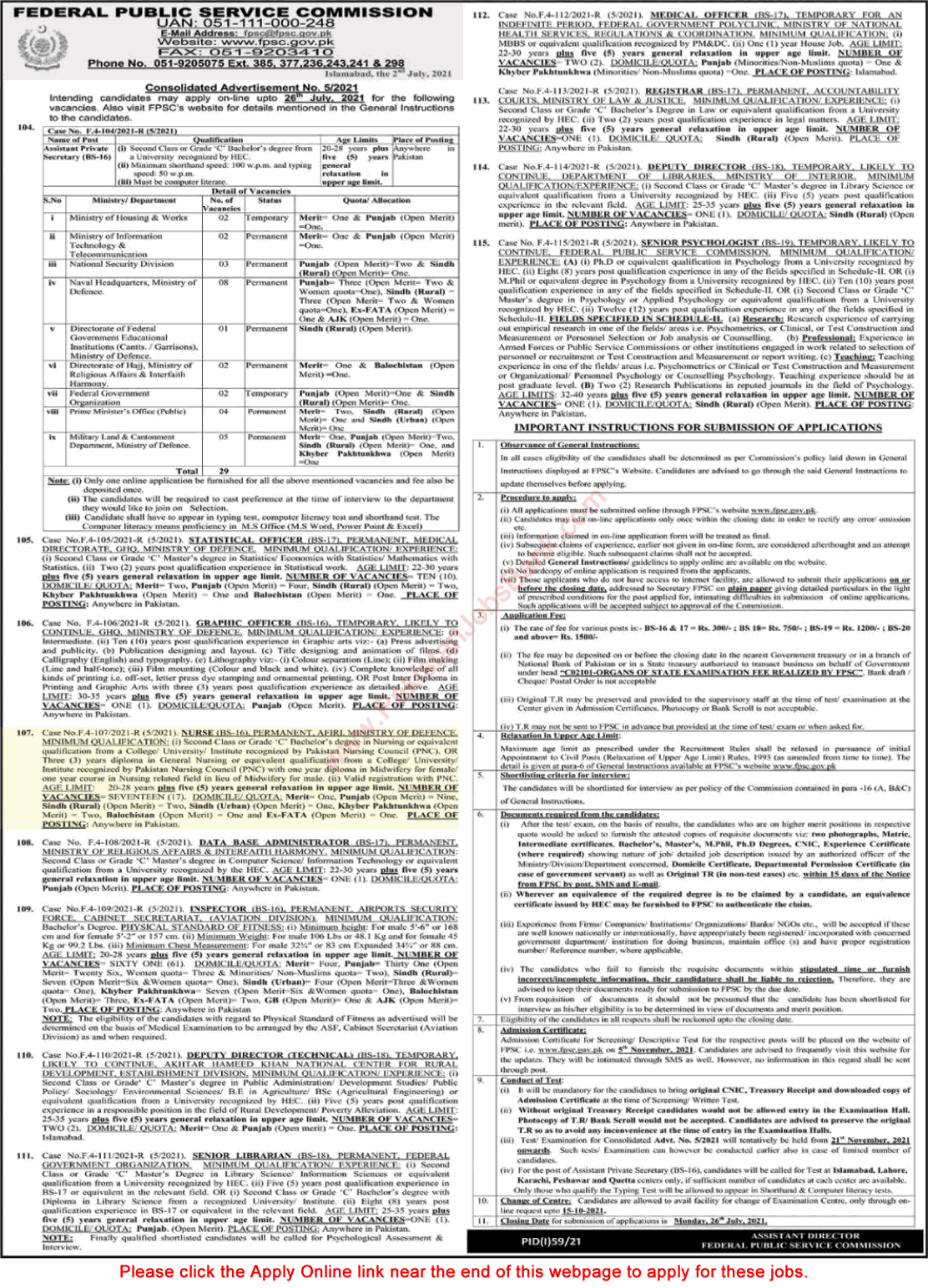 Nurse Jobs in AFIRI Rawalpindi July 2021 FPSC Online Apply Armed Forces Institute of Radiology & Imaging Latest