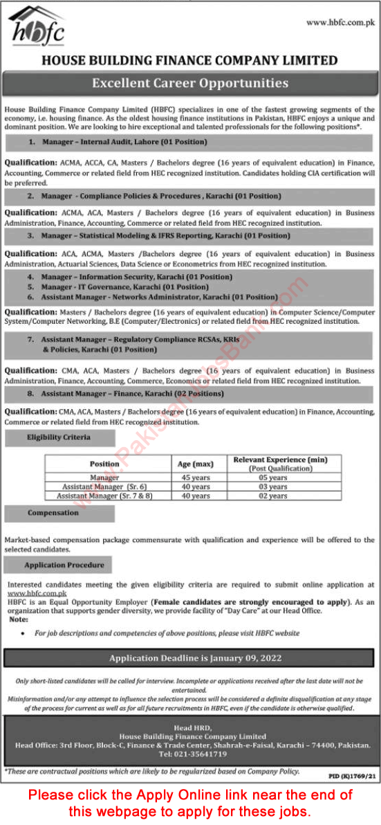 House Building Finance Company Jobs December 2021 / 2022 Apply Online Assistant / Managers HBFC Latest