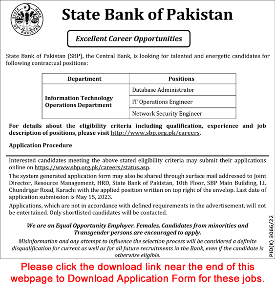 State Bank of Pakistan Jobs April 2023 May Online Application Form SBP Latest