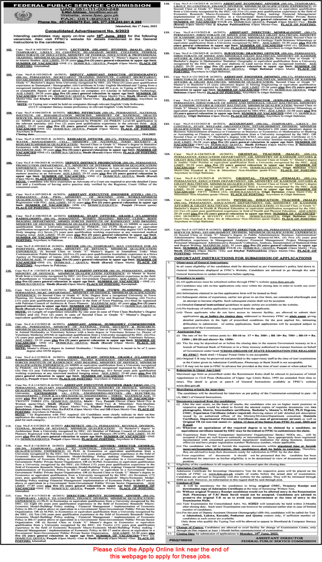 Education Department Gilgit Baltistan Jobs 2023 June Teachers FPSC Apply Online Latest