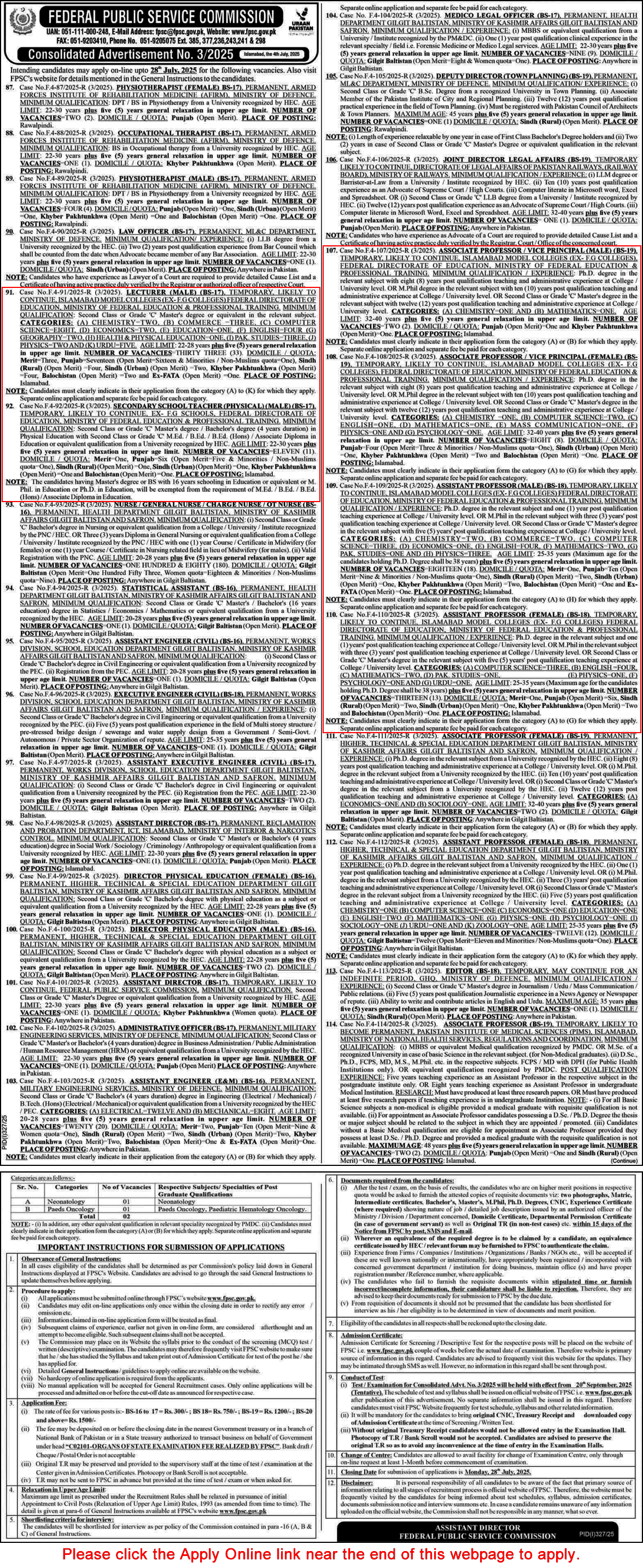 Federal Directorate of Education Jobs July 2025 FPSC Apply Online Teaching Faculty FDE Latest