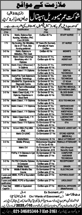 Shaukat Omar Memorial Hospital Karachi Jobs November 2025 Nurses, Medical Technicians & Others Fauji Foundation Latest
