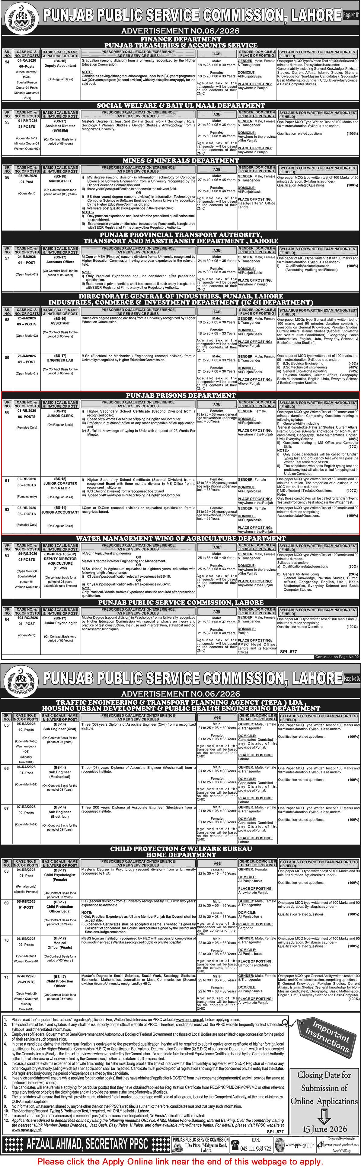 Punjab Prison Department Jobs May 2026 June PPSC Apply Online Clerks, Computer Operator & Accountant Latest