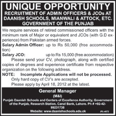 DAANISH Schools (Govt) Jobs